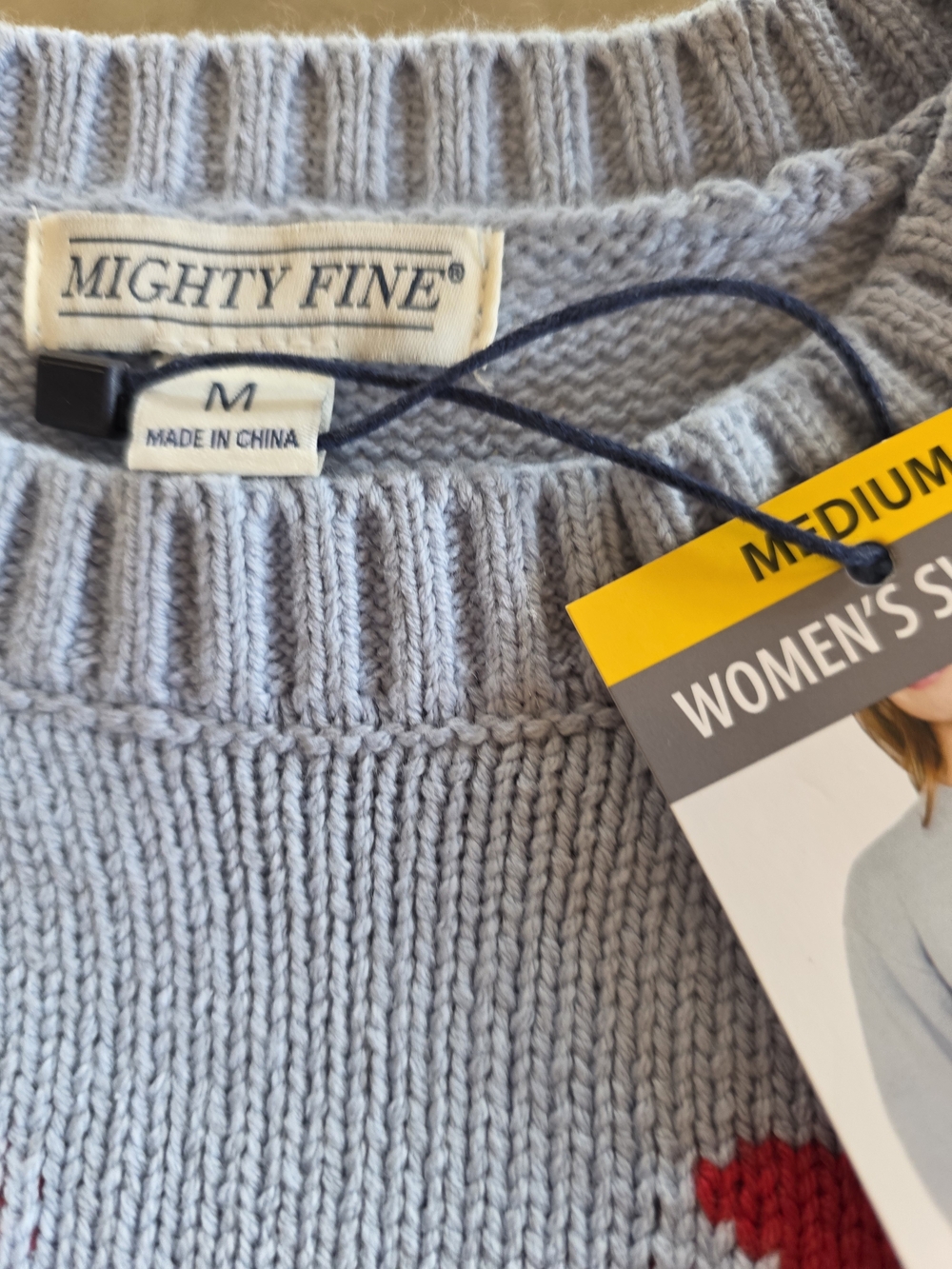 Mighty Fine Light Blue Crewneck Sweater with Red Lobster Graphic - Picture 4 of 6